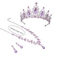 thumbnail image 4 of LYMAYTER Bride Jewelry Set 3Pcs/Set Wedding Crown and Earrings - Faux Crystal, Exaggerated, 4 of 7