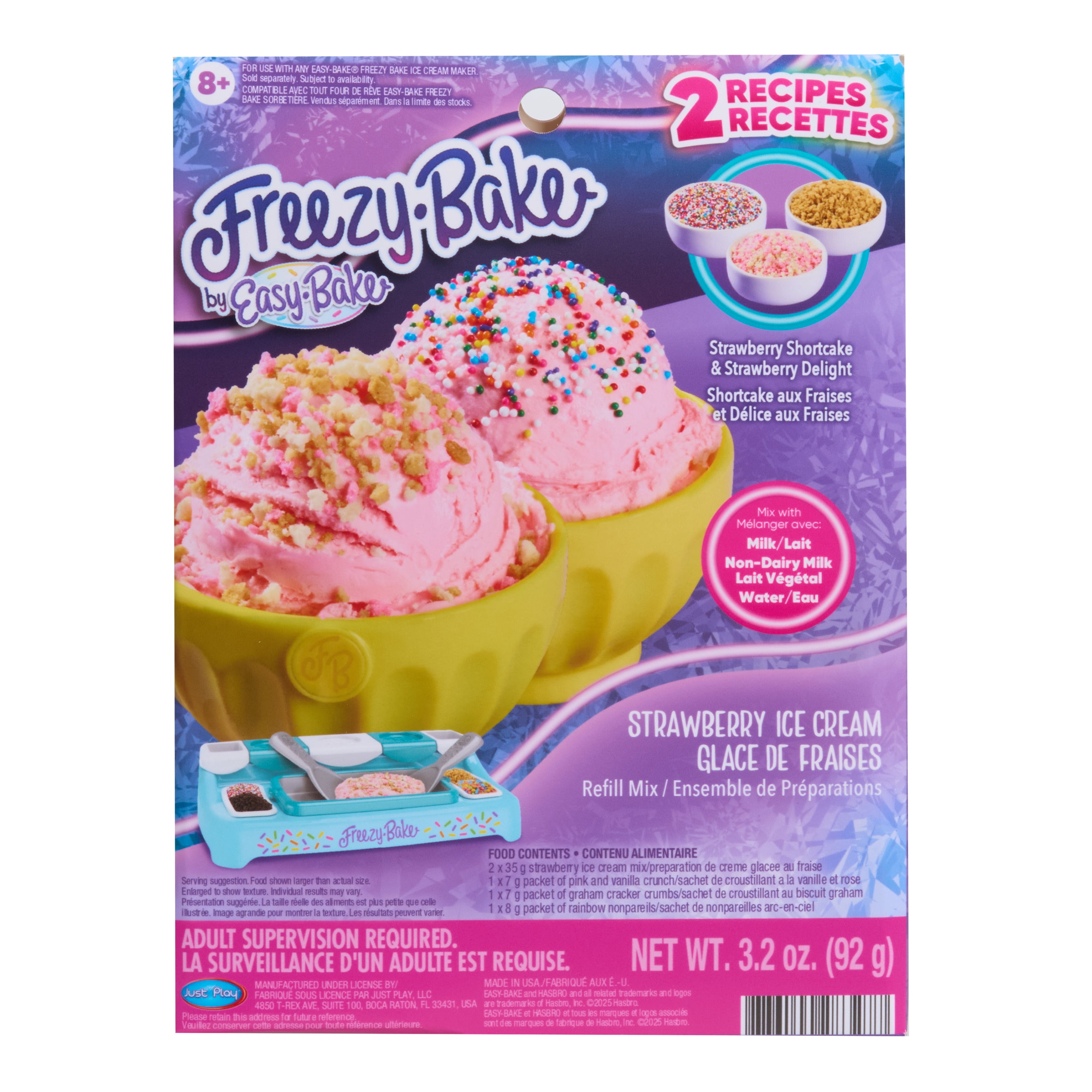Mélanges à crème glacée aux fraises Freezy-Bake - Shortcake aux fraises et Fraise suprême