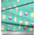 thumbnail image 2 of Soimoi Modal Satin Fabric Wine Glass Bar Printed Fabric 1 Yard 42 Inch Wide, 2 of 3