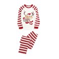 thumbnail image 3 of Faithtur Vêtements de Nuit Parent-Enfant de Noël Col Rond Hauts à Imprimé Elk Pantalons, 3 of 9