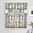 thumbnail image 4 of 3 Piece Chicken Kitchen Curtains and Valances Set for Windows Rooster Kitchen Window Curtains Over Sink Decor 27.5x36 in, 4 of 6