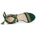 thumbnail image 4 of BLISSFUL STEP Women's Open Toe Color Block Lace Up Heel Sandals, 4 of 6
