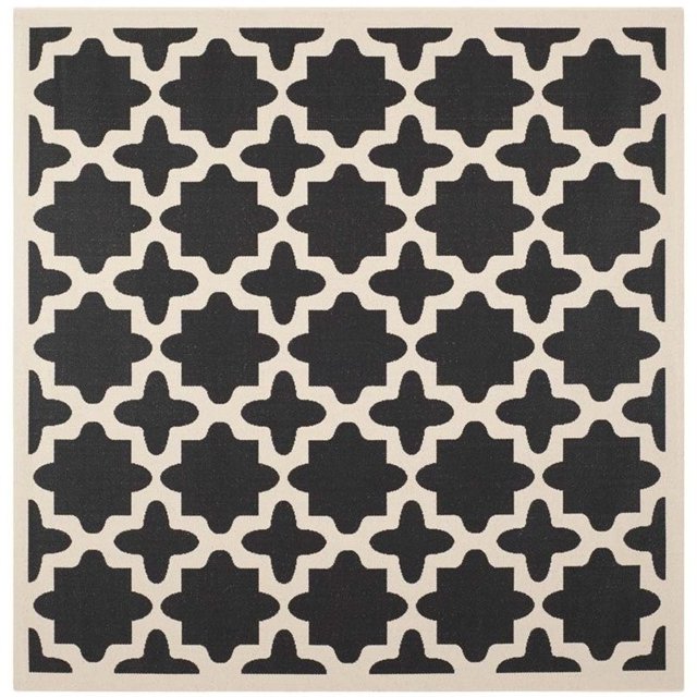 Safavieh Courtyard Black Indoor Outdoor Rug - Square 7'10"