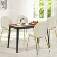 thumbnail image 3 of Gymax 4PCS Velvet Dining Chair Accent Leisure Chair Armless Side Chair Beige, 3 of 10