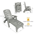 thumbnail image 2 of Costway Folding Chaise Lounge Chair 5-Position Adjustable Recliner Grey, 2 of 10