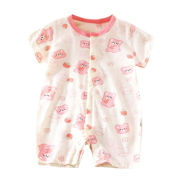 Akiihool Cache-Couche de Baseball pour Bébés Garçons à Manches Courtes (Rose, 0-3 Mois)