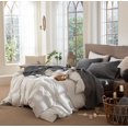 thumbnail image 3 of Bedding Sheet Set Washed Cotton Linen Like Textu Breathable Durable Soft Comfy (Dark Orange Queen), 3 of 6