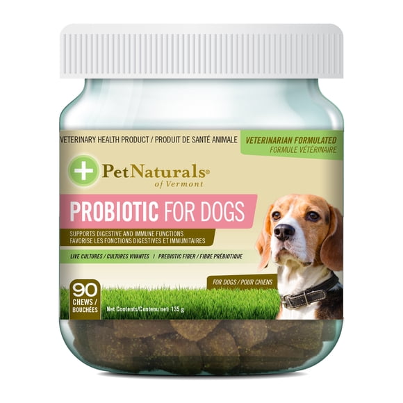 Pet Naturals Daily Probiotic, Digestive Health Chew for Dogs, Duck Flavor, 90 Count Jar