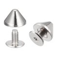 thumbnail image 1 of Unique Bargains 9x6mm Screw Back Rivets Solid Leather Studs Silver Tone 50 Sets, 1 of 5