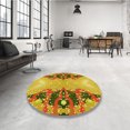 thumbnail image 4 of Ahgly Company Tapis d'Intérieur Lavable en Machine Carré Transitionnel Or Jaune Vif, 4 Pieds Carré, 4 of 7