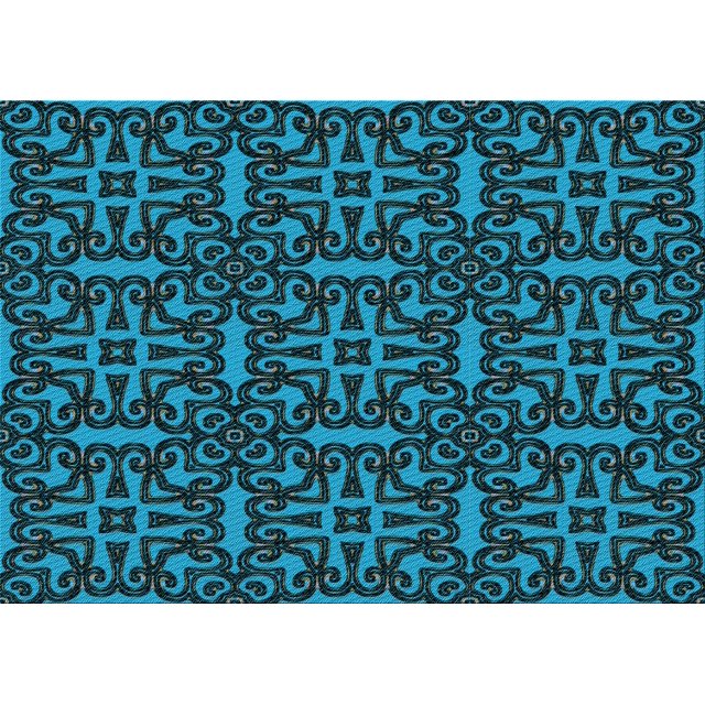 Ahgly Tapis Rectangulaire Lavable en Machine Intérieur Transitionnel Vert Sarcelle Profond, 5 Pieds x 7 Pieds