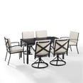 thumbnail image 4 of Crosley Furniture Kaplan 7 Piece Metal Outdoor Dining Set in Oatmeal, 4 of 20