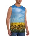 thumbnail image 2 of KLL Blooming Sunflower Field Print Workout Tank Tops Gym Sleeveless Fitness Muscle Tee-Medium, 2 of 7