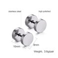 thumbnail image 3 of Unisex Stainless Steel Ear Stud Earring Titanium steel Titanium Dumbbell High Polished Ear Piercing Punk Style, 3 of 7