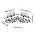 thumbnail image 2 of Stainless Steel No Drill Wall Mounted Corner Shower Shelf Bathroom Storage Organizer with Hooks Space Saving Fast Drain Rack, 2 of 4