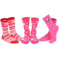 thumbnail image 2 of Valentine's Day Love Women's Crew Socks 3-Pack (Pink Heart), 2 of 4