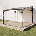 thumbnail image 3 of Outsunny Pergola Extérieure 11 Pieds x 10 Pieds, Pavillon Adossé à Toit Rigide Monté au Mur, 3 of 10