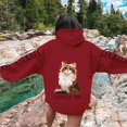thumbnail image 2 of WEAIXIMIUNG Graphic Sweatshirts for Women Ms Popular Logo To The Letters Sleeve Hooded, 2 of 5