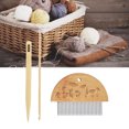 thumbnail image 1 of Weaving Loom Comb Set, Professional Wooden Loom Comb, Big Eye Needle, 4mm Crochet Needle, Easy to Use, Ideal Gift, 1 of 7