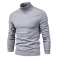 thumbnail image 4 of EGNMCR Chandail à Col Roulé pour Hommes, Chandails pour Hommes Chandail Uni à Col Montant pour Hommes Chandail à Manches Longues Ample Chandail de Base Haut Chandail Chandail à Col Roulé Hommes Chandail, 4 of 5