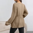 thumbnail image 4 of Women's Long Sleeve Tops Maternity V Neck Ribbed Tunic, Long Sleeve Maternity Top with Side Drawstring Long Sleeve Tunic, 4 of 7