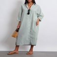 thumbnail image 4 of Robe Chemise pour Femmes à Manches Longues et Col Rabattu à Rayures, 4 of 9