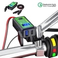 thumbnail image 1 of Motorcycle USB Charger SAE to USB Adapter  36W Dual USB Type C PD & Quick Charge 3.0 with Voltmeter & ON/Off Switch for Smart Phone Tablet GPS, 1 of 11