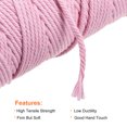 thumbnail image 3 of Unique Bargains Cotton Rope Twine String Twisted Braided Cord, Light Pink 100m/109 Yard for Wall Hanging, Macrame Knotting, 3 of 7