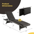 thumbnail image 3 of Costway 1PC Folding Patio Chaise Lounge Chair Outdoor Rattan Adjustable Recliner Quick Dry Foam All Weather, 3 of 8