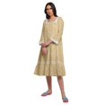thumbnail image 4 of Moomaya Robe de Nuit en Coton à Manches Longues à Encolure Carrée Imprimée pour Femmes, 4 of 6