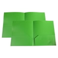 thumbnail image 1 of ZTTD 2Pcs Twin-Pocket Folders, File Folders with Pockets and Business Card Slot, Heavy Duty Plastic 2 Pockets Folders for Documents, Letter Size (Type1-Green), 1 of 9