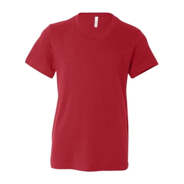 Bella Canvas Jersey Short-Sleeve Tee 3001Y, S, Red