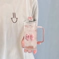 thumbnail image 4 of Tasse Carrée en Verre Transparent en Forme d'Arc avec Couvercle, Paille et Poignée pour Femmes et Filles – Verrerie pour Café et Thé Résistants à la Chaleur pour un Usage Quotidien, 4 of 7