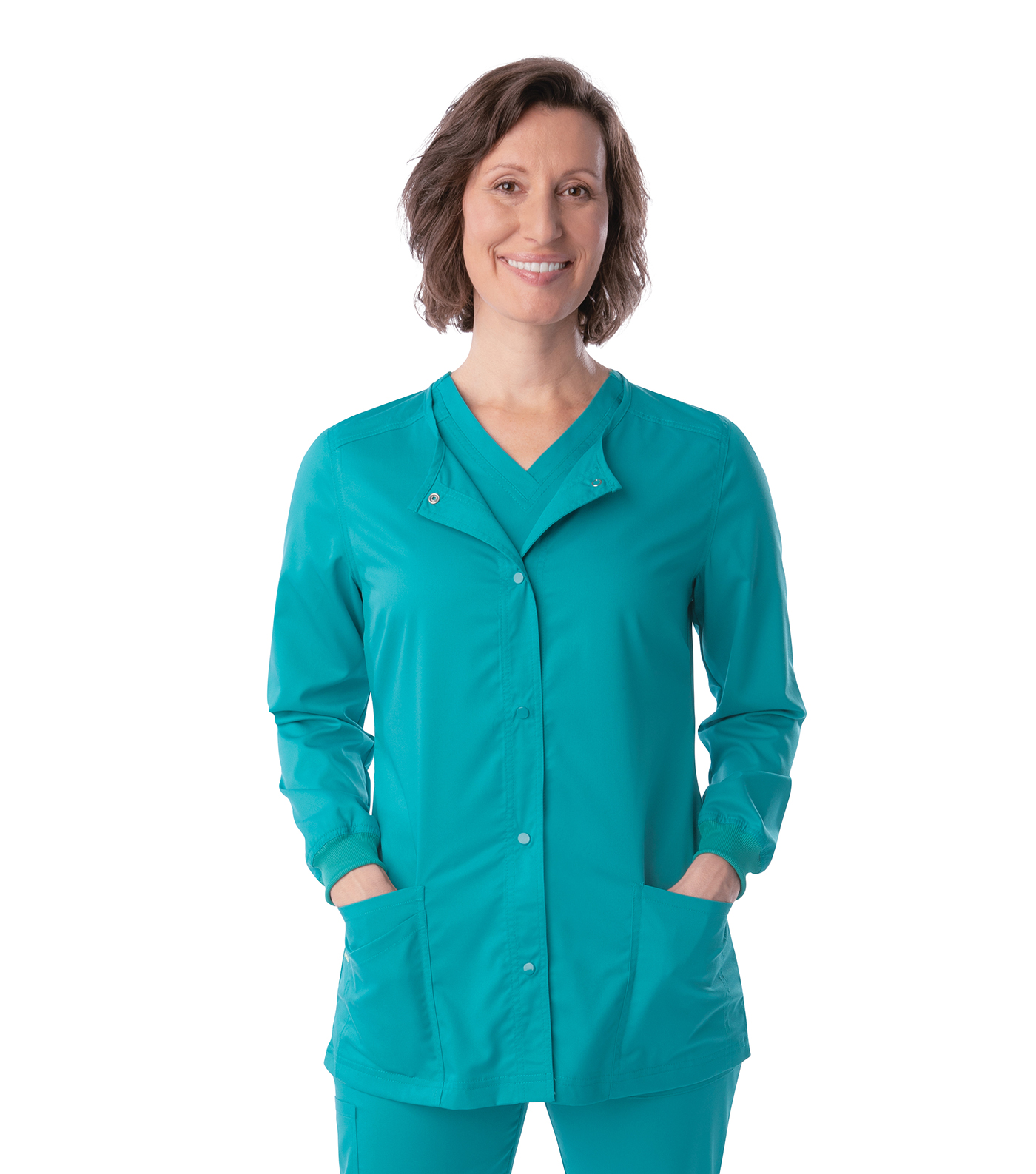 Landau ProFlex Women's Modern Tailored Fit Stretch Snap Front Scrub Jacket