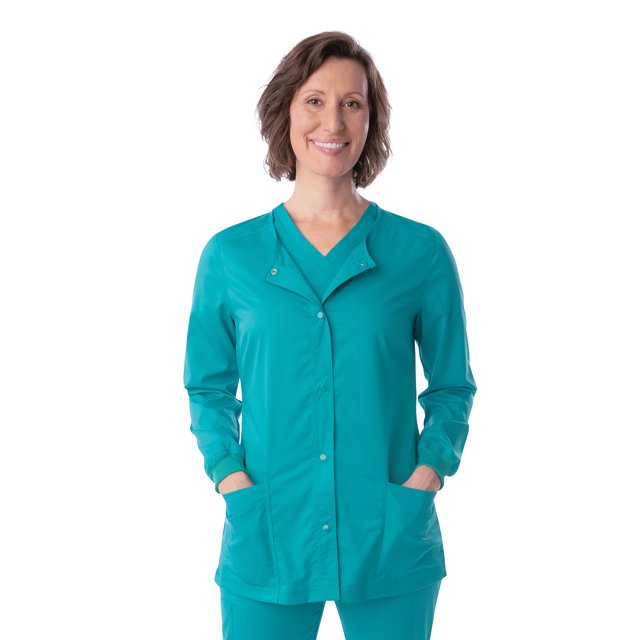 Landau ProFlex Women's Modern Tailored Fit Stretch Snap Front Scrub Jacket