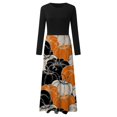 thumbnail image 4 of Halloween TIMIFIS Mode Automnale pour Femmes Femmes Robe Longue à Manches Longues Ample Unie Robes Maxi Décontractées Longues Robe de Cocktail Robe de Fête Robe Trapèze Vintage Robes de Retour à la Maison, 4 of 5