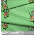 thumbnail image 2 of Soimoi Velvet Fabric Leaves & Floral Block Fabric Prints by Yard 58 Inch Wide, 2 of 3