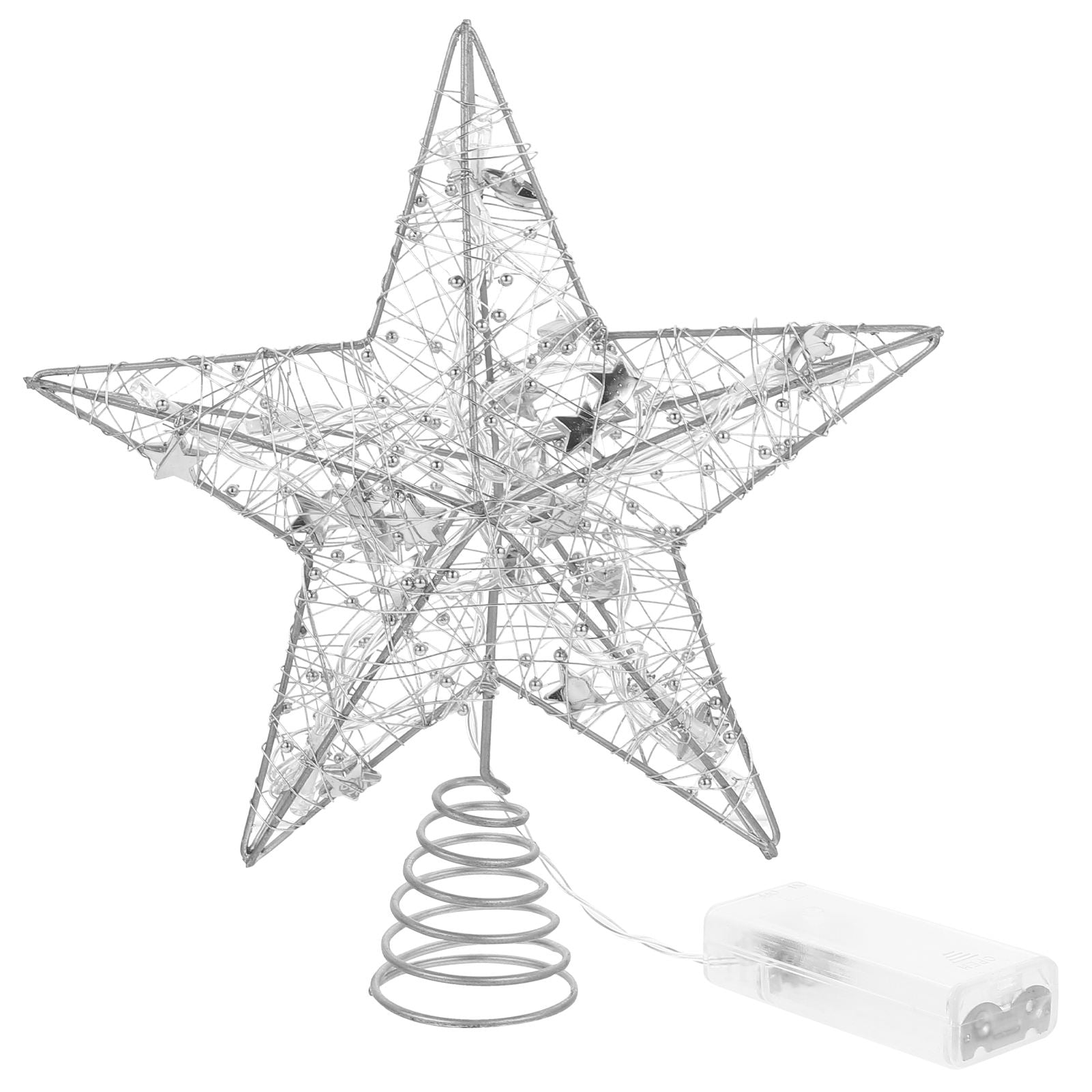 UPGRATOR 1Set Christmas Star Toaster Silver 27.00X20.00X6.50Cm Iron Led Lighting For Home Decor Party
