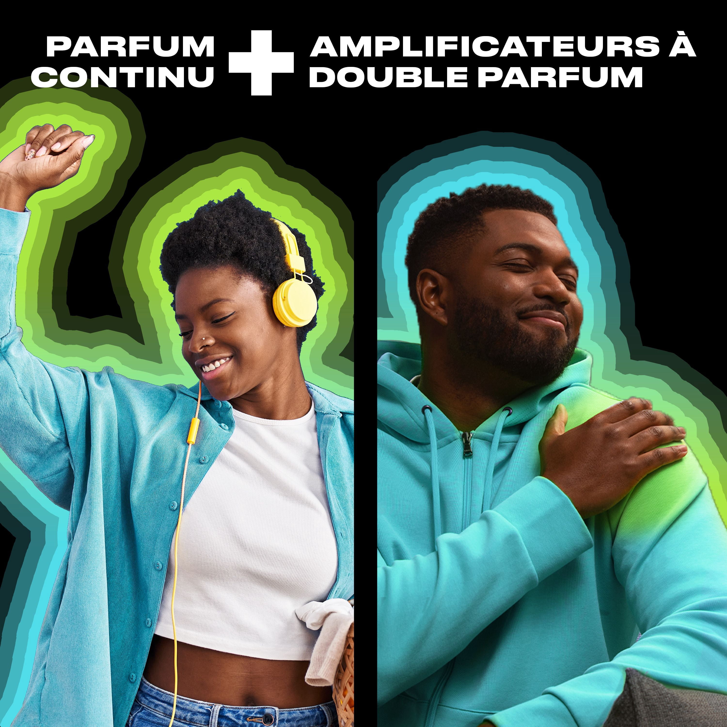 Perles rehausse-parfum pour la lessive Downy Unstopables Fusions, parfum Pénombre et jasmin, fraîcheur 2 en 1 toute la journée, technologie à double parfum