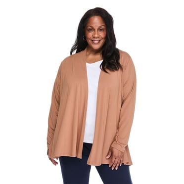 Karen Scott Women's Plus Cascading Cardigan