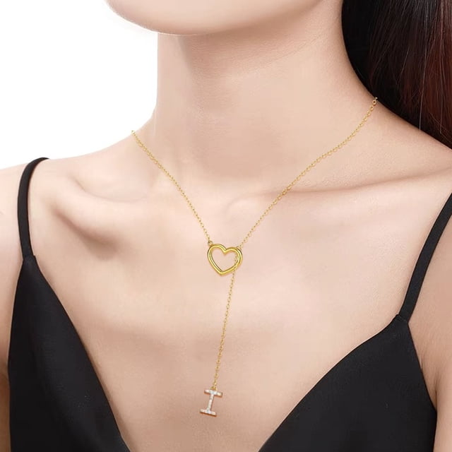 Dvkptbk Collier Lettre Colliers Initiales pour Femmes Collier Lettre Délicat Pendentif Collier Ras-du-Cou Collier Tendance Mignon Bijoux Collier Bijoux