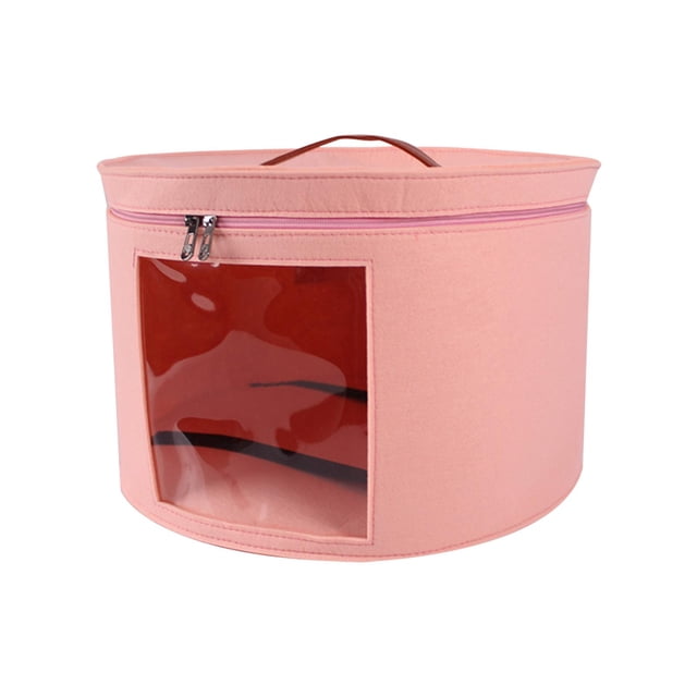 Hat Storage Box Storage Bin Hat Box for Clothes Closet Organizer Living Room Pink Large