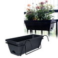 thumbnail image 2 of DOLITY Balcony Railing Planter Flower Pot Vegetables Growing Container Window Box Planter Plant Basket for Farmhouse Patio Yard Deck Dark Gray, 2 of 7