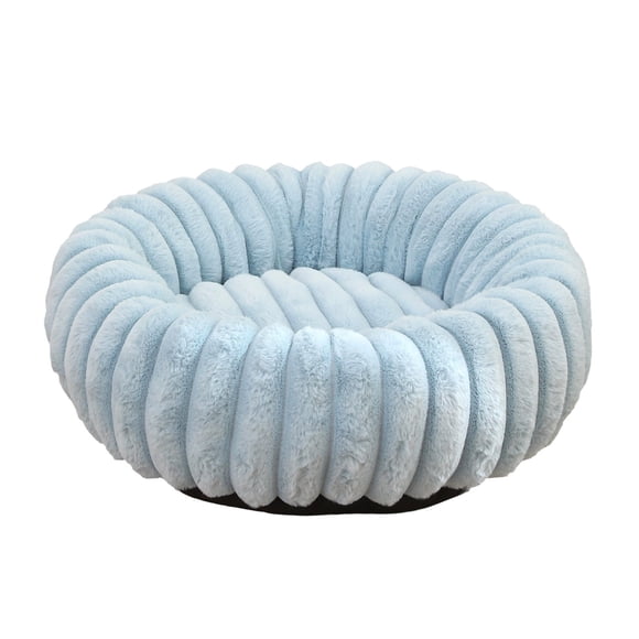 Lit pour Animaux en Fausse Fourrure pour Chats et Petits Chiens, Niche Ronde en Peluche avec Hauts Murs, Maison Chaude d'Hiver pour Dormir à l'Intérieur, Design de Berceau Fermé et Douillet