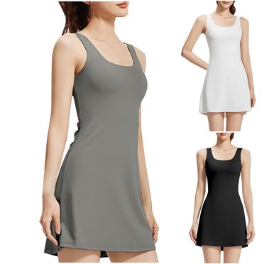 Gspmoly Robe pour Femmes, Robe de Tennis de Sport pour Femmes avec Bonnets Rembourrés, Robe de Yoga, Robes de Vacances pour Femmes jusqu'à 60 % de Rabais