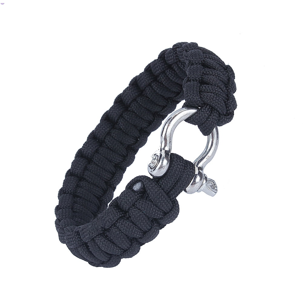 Bracelet de Survie Extérieur, Bracelet de Survie Tissé Paracorde 550 Bracelet de Survie Multioutil Bracelet Extérieur Longueur 24,5cm pour Randonnée pour Camping