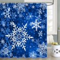 thumbnail image 2 of Christmas Snowflake Shower Curtain Set, Christmas Shower Curtains for Bathroom, Winter Blue Shower Curtain Christmas Decorative Shower Curtains,36X72IN, 2 of 5