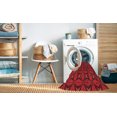 thumbnail image 2 of Ahgly Company Tapis d'Intérieur Lavables à la Machine, Carrés, Transitionnels, Rouges, 5 Pieds Carrés, 2 of 7