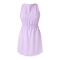 thumbnail image 4 of B91xZ Robes Babydoll pour Femmes Décontractées Sans Manches à Col en V à Pois Plissées Évasées Fluides, PP1 TTG, 4 of 5