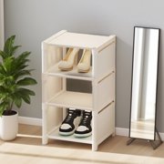 Chmadoxn Shoe Rack for Closet, Concise Shoe Rack Storage Shoe Rack Multi-Layer Space Saving Doorway Dormitory Shoe Cabinet Home Storage Slipper Rack Shelf Plastic Four Tier Organizer Shoe Rack
